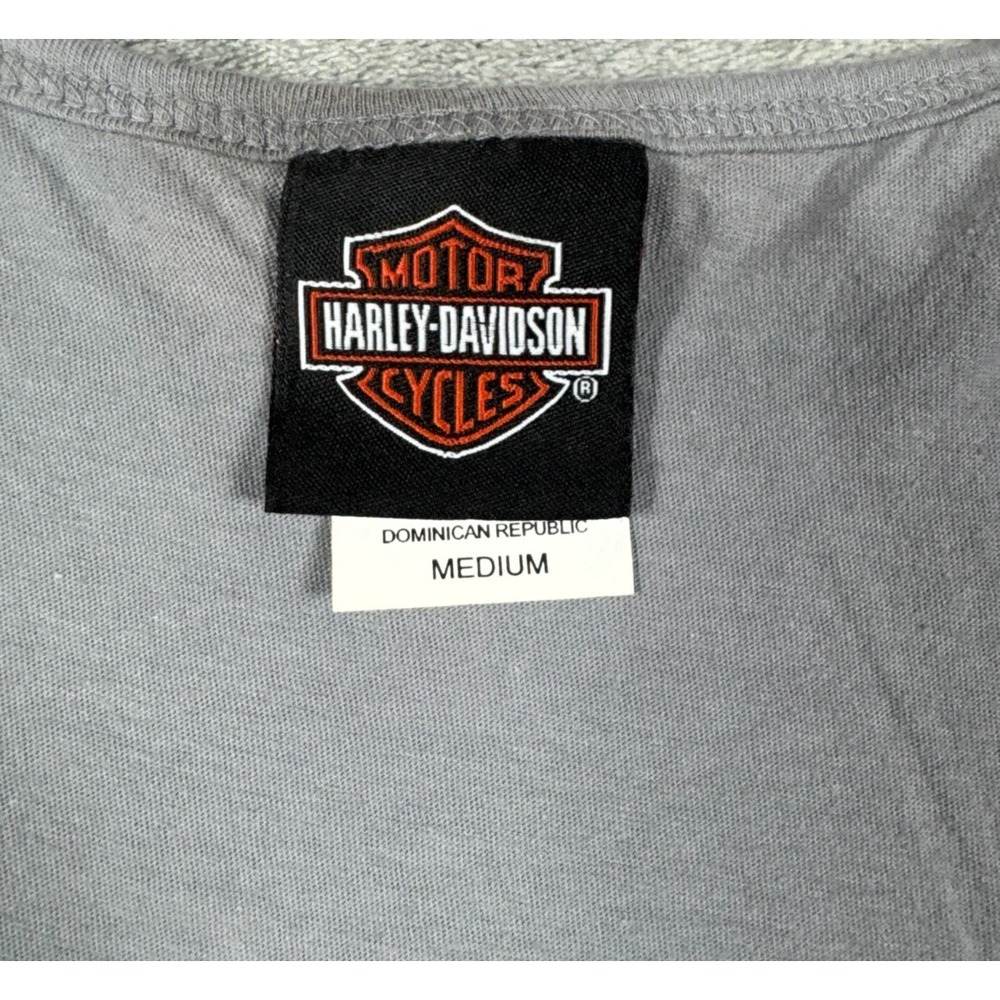 Harley-Davidson Snake Graphic Tank Top Women M Gray Racerback Biker Top 2010 VTG - Picture 5 of 8